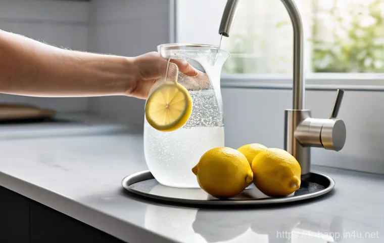 전기주전자 청소법 - **Prompt 1: The Frustration of Limescale**
    "A candid, realistic photograph of a woman in her lat...