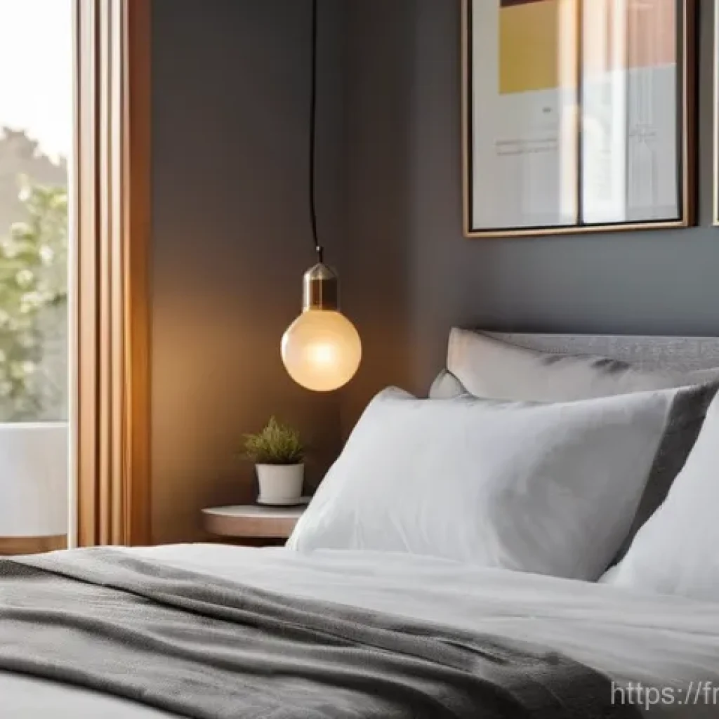 스마트홈의 편리성 - **Smart Home Morning Ritual**
"A serene and brightly lit modern bedroom with soft, gradually inc...