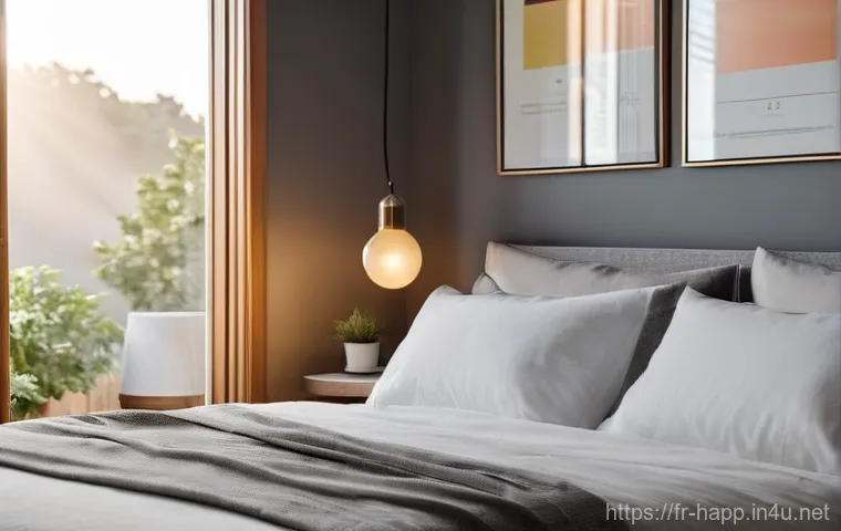 스마트홈의 편리성 - **Smart Home Morning Ritual**
"A serene and brightly lit modern bedroom with soft, gradually inc...
